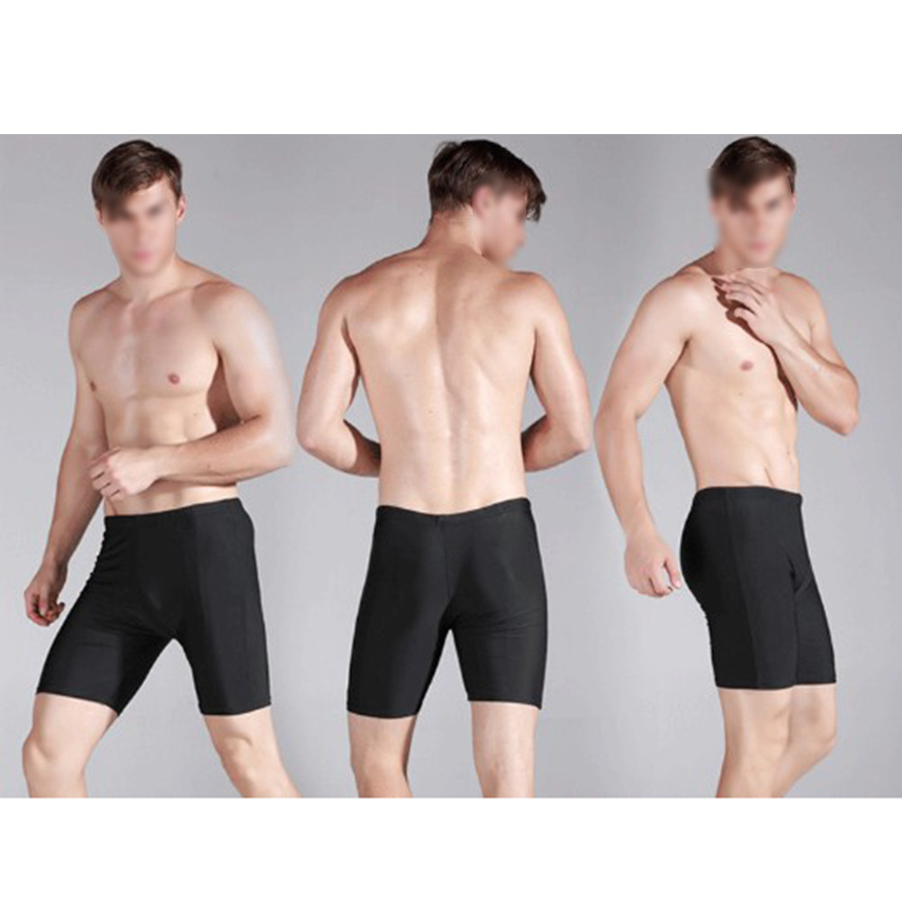 Compression Shorts Athletes - Herren-Schwimmshorts aus schwarzem Nylon, kompressionsaktiv, eng