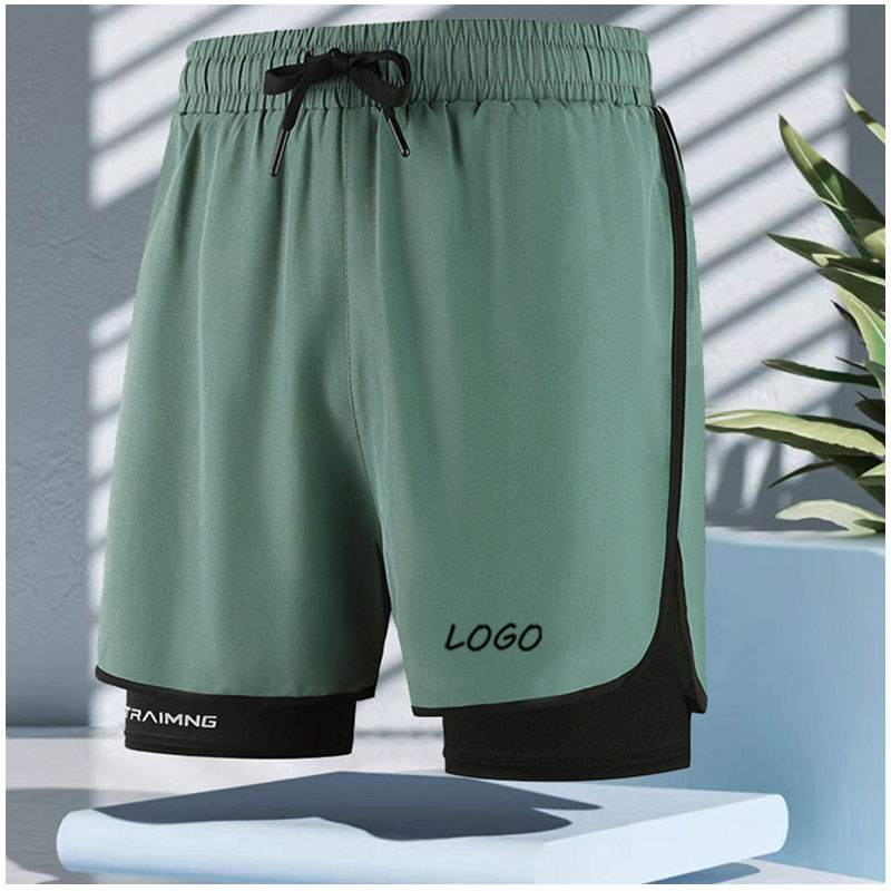 Compression Shorts Athletes - Herren 2-in-1 Doppelschichtige Sportshorts, Sommer, atmungsaktiv,