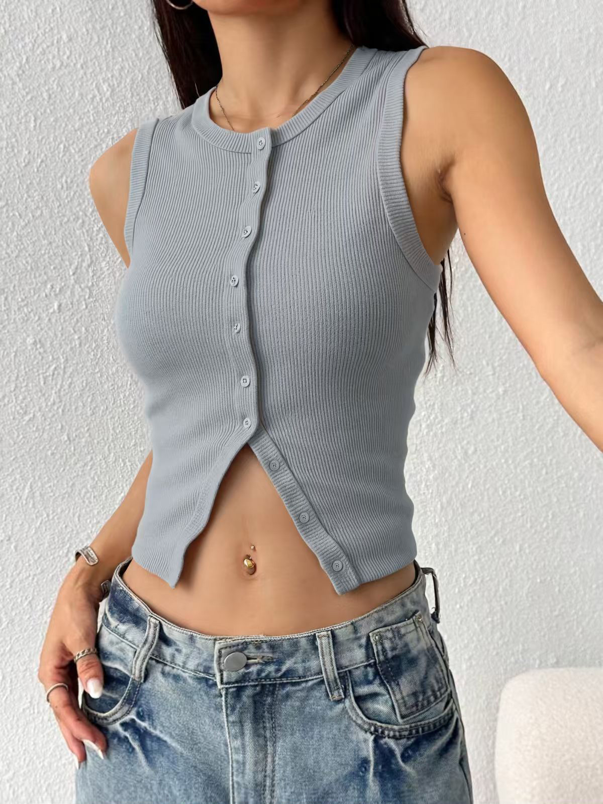 Damen-Rippstrick-Tanktop, ärme – Tank Top Ribbed Bewertung und Preis
